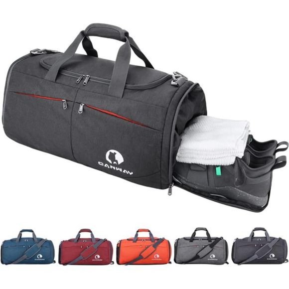 Travel Duffel bag with Wet Pocket & Shoes Compartment for men Black